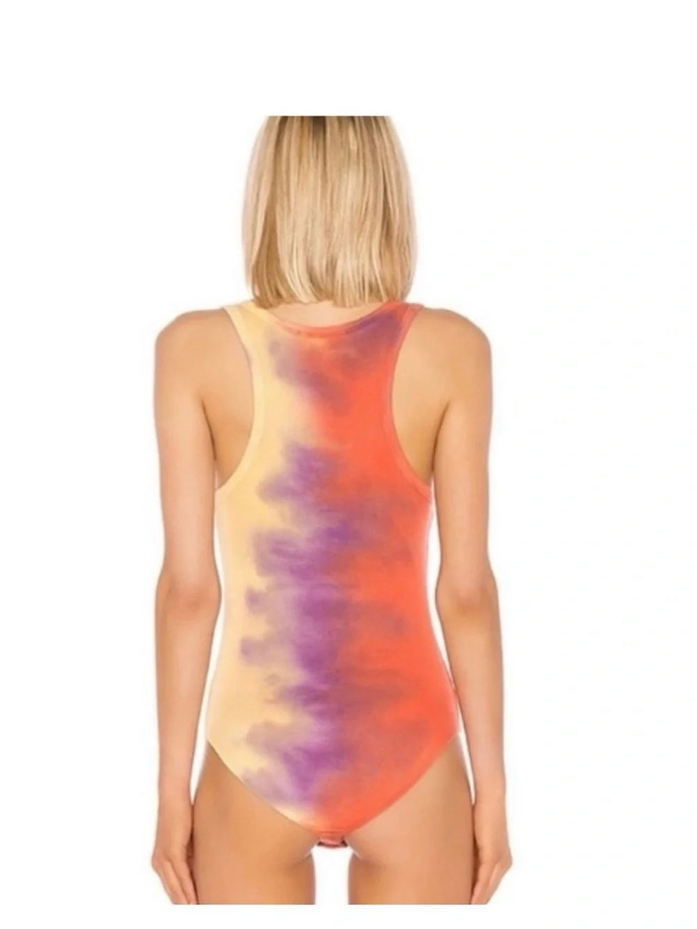 AGOLDE Tie-Dye Scoop Neck Tank Top - Yellow/Purple/Orange
